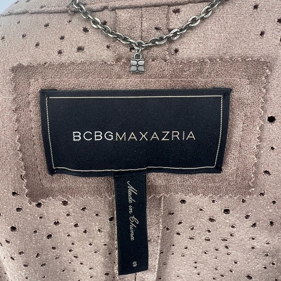 EUC BCBGMaxAzria Bri Perforated Faux Suede Jacket - Picture 13 of 13